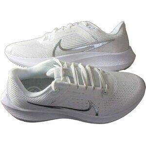 Women's Nike Air Zoom Pegasus 40 Running Shoes White Metallic Silver Sizes NIB